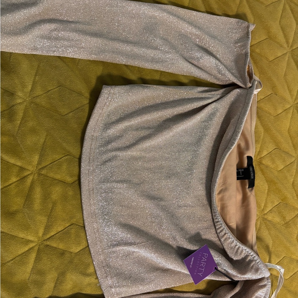 Forever 21 Sparkling Silver Top